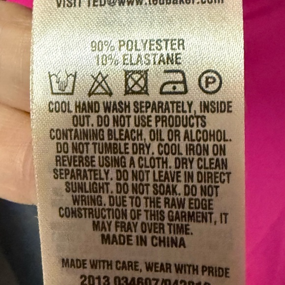 Ted Baker Fuchsia Scalloped overlay shift dress 4/10 - Picture 8 of 8